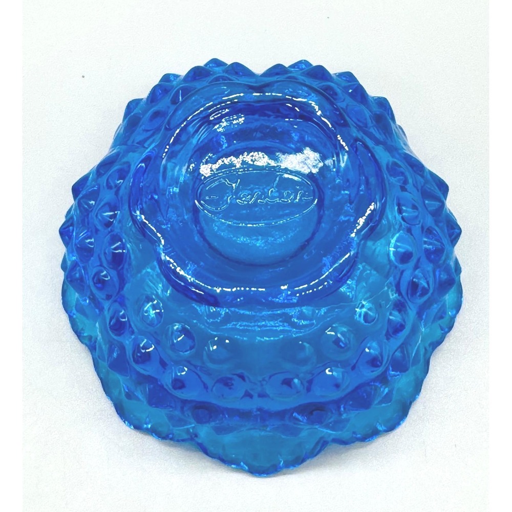 Fenton Fairy Lamp Colonial Blue Hobnail Glass Candle Holder 4.5 inch Vintage - Picture 6 of 9
